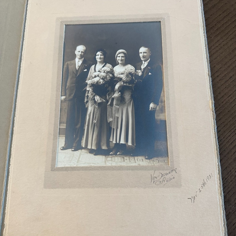 Vintage 1930s Photo 1931 Wedding Double Wedding? Black & White 5 x 7